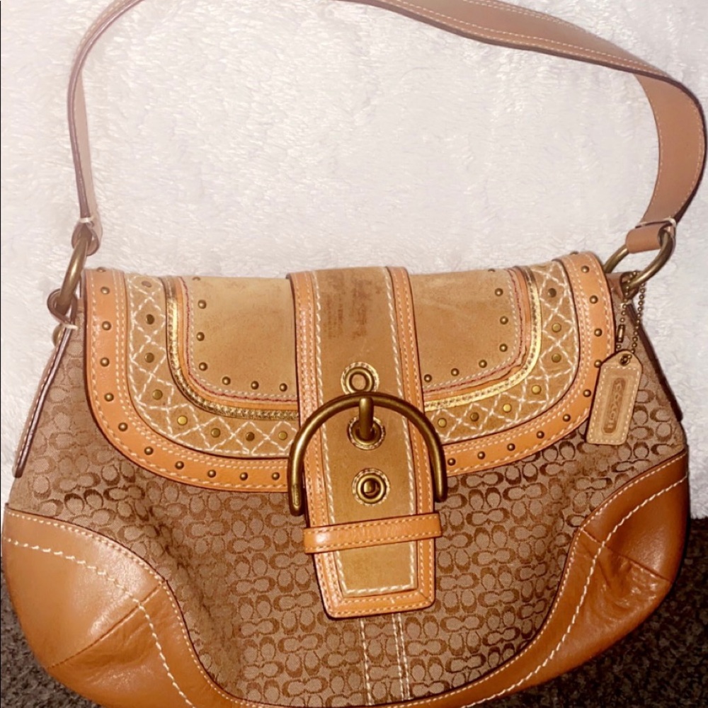 Vintage Authentic Tan Coach Bag